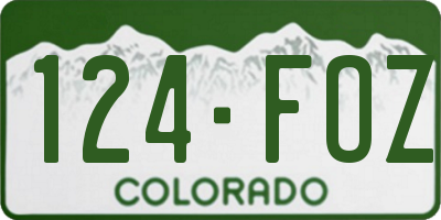 CO license plate 124FOZ