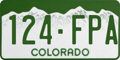 CO license plate 124FPA