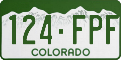 CO license plate 124FPF