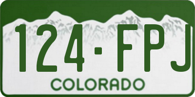 CO license plate 124FPJ