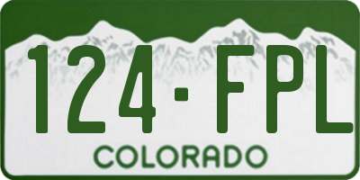CO license plate 124FPL
