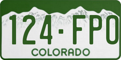 CO license plate 124FPO