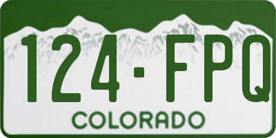 CO license plate 124FPQ