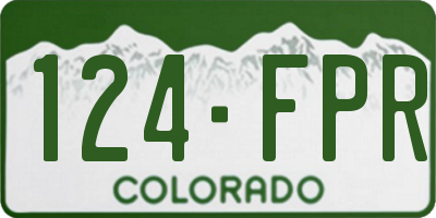 CO license plate 124FPR