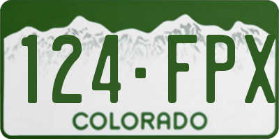 CO license plate 124FPX