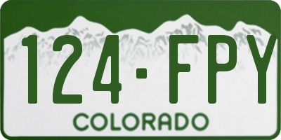 CO license plate 124FPY