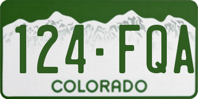 CO license plate 124FQA