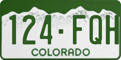 CO license plate 124FQH