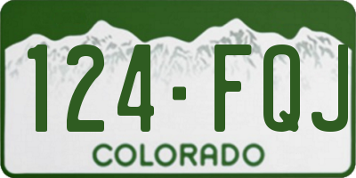 CO license plate 124FQJ