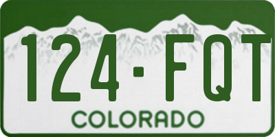 CO license plate 124FQT