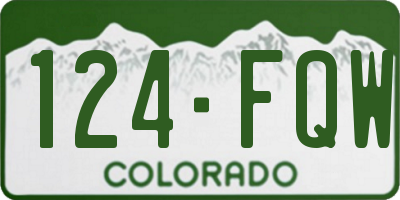CO license plate 124FQW