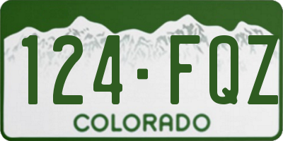 CO license plate 124FQZ