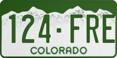 CO license plate 124FRE
