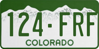CO license plate 124FRF