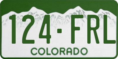 CO license plate 124FRL