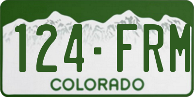 CO license plate 124FRM