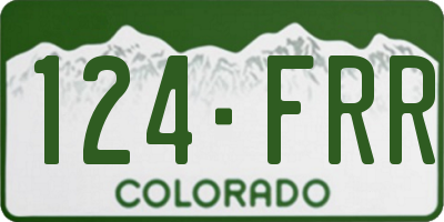 CO license plate 124FRR