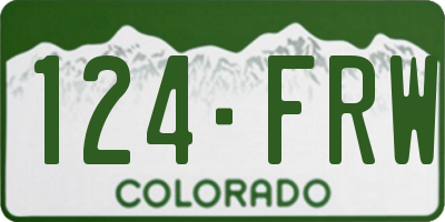 CO license plate 124FRW