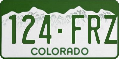 CO license plate 124FRZ