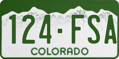 CO license plate 124FSA