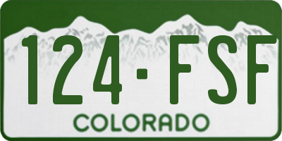CO license plate 124FSF
