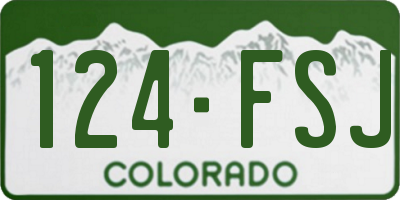 CO license plate 124FSJ