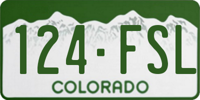 CO license plate 124FSL