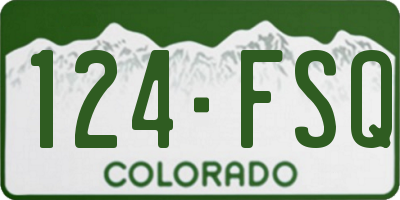 CO license plate 124FSQ
