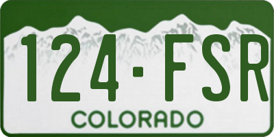 CO license plate 124FSR