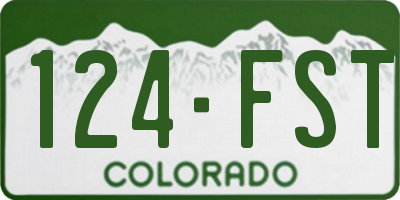 CO license plate 124FST