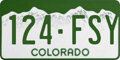 CO license plate 124FSY