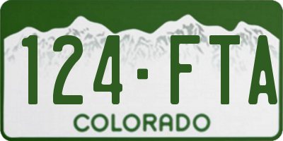 CO license plate 124FTA