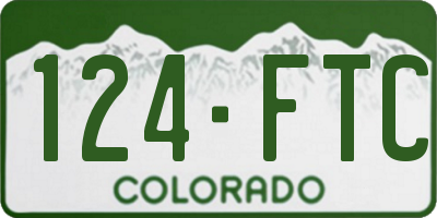 CO license plate 124FTC