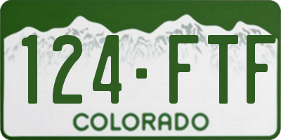 CO license plate 124FTF