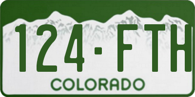 CO license plate 124FTH