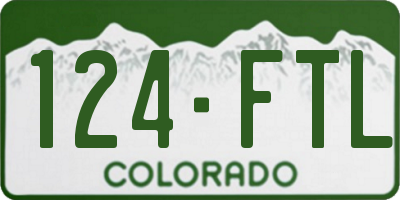 CO license plate 124FTL