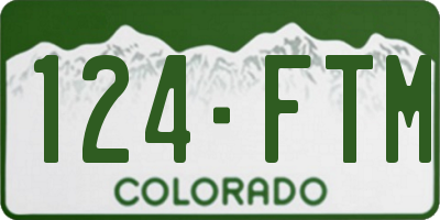CO license plate 124FTM