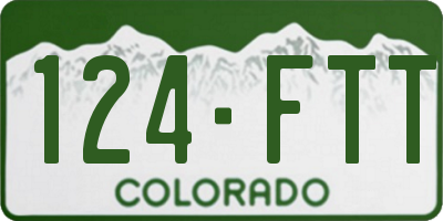 CO license plate 124FTT