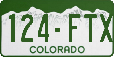 CO license plate 124FTX