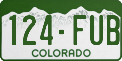 CO license plate 124FUB