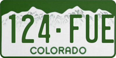 CO license plate 124FUE