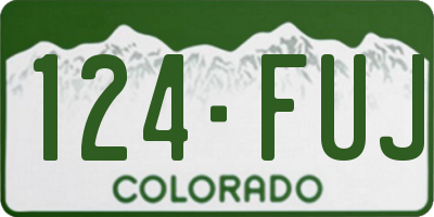 CO license plate 124FUJ