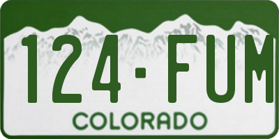 CO license plate 124FUM