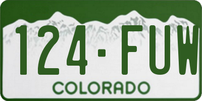 CO license plate 124FUW