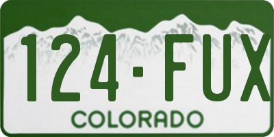 CO license plate 124FUX