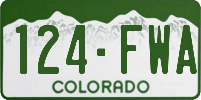 CO license plate 124FWA