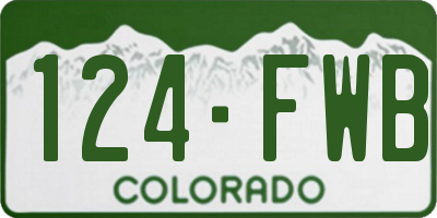 CO license plate 124FWB