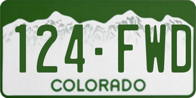 CO license plate 124FWD
