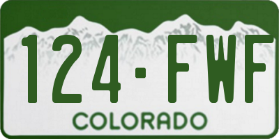 CO license plate 124FWF
