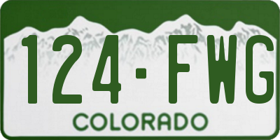 CO license plate 124FWG